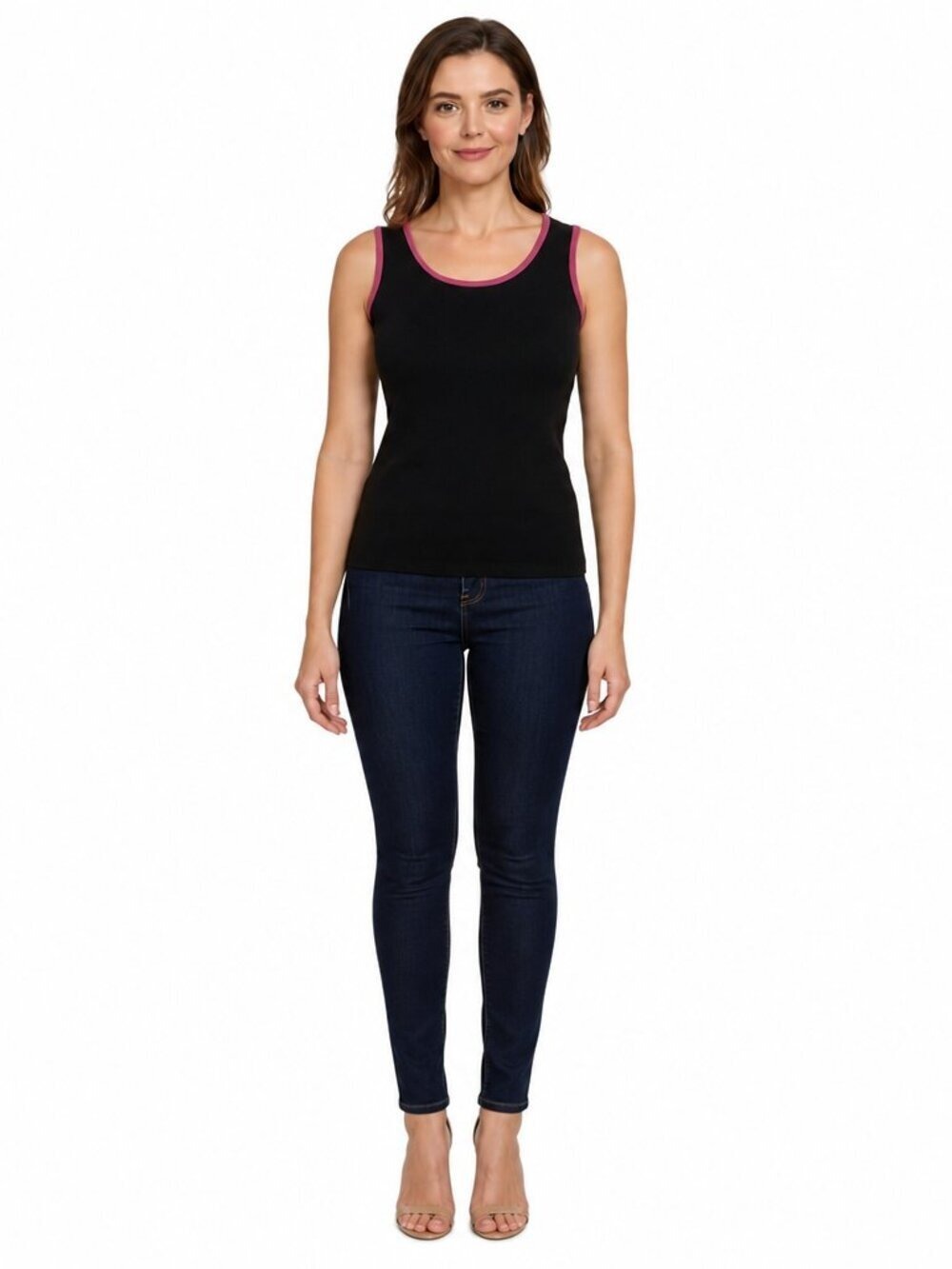 Karen Kane Black Silk Blend Tank Top Large